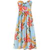 Willshela Abito midi da donna alla moda stampato con cerniera sul retro, senza spalline, vintage, senza maniche, elegante