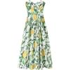 Willshela Abito midi da donna alla moda stampato plissettato senza schienale con cerniera laterale, abito vintage senza spalline senza maniche, elegante abito da donna