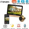 iTenen Telecamera digitale per spioncino della porta da 4,3 pollici con WLAN, 3,0 MP, batteria da 5000 mAh, 140° ° Grandangolo, Solo Microfono, Visione Notturna, Rilevamento del Movimento con AI