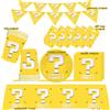 Potdemiel Set di 61 Pezzi per Decorazioni Festa di Compleanno a Tema Super Bro, Stoviglie Usa e Getta, Bicchieri, Piatti, Tovaglioli, Striscione, Decorazione per Torta, Bandierine, Accessori per Feste