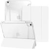 YeaQuelior Custodia per iPad Air 11 M4/M3/M2 & iPad Air 5a/4a Gen,Bianca | Trasparente Antiurto con Supporto con Portapenna