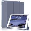 GKABXY Custodia per iPad di 9ª generazione 2021/8ª Gen 2020/7ª Gen 2019 10.2 pollici con portapenne, retro morbido TPU ultra sottile leggera Smart Cover Auto Sleep/Sveglia con per iPad 10.2, Viola