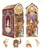 RonmayGift Kit fai da te per adulti, puzzle 3D in legno con musica, libro musicale in miniatura, casa delle bambole, fermalibri, decorazione con copertura antipolvere e luci a LED, idea regalo (bestia e bellezza