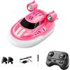 Qianly Barca Radiocomandata 1/32 per Bambini, Mini Imbarcazione con Motore, Impermeabile, Ideale per Laghi E Piscine, Rosa