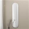 Dmora Specchio Miteni 40x120h cm Bianco Forma Ovale Tipologia a Parete, Colore Struttura Trasparente