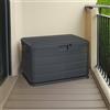 Dmora Baule Aliano 55x76x52h cm Grigio Antracite Chiusura Anta a Ribalta Materiale Struttura in Plastica, Materiale Piano in Plastica Made in Italy