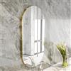 Dmora Specchio Mivane 45x85h cm oro Forma Ovale Tipologia a Parete, Colore Struttura Trasparente