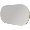 Dmora Specchio Mivane 45x85h cm Grigio Scuro Forma Ovale Tipologia a Parete, Colore Struttura Trasparente