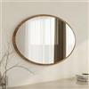 Dmora Specchio Neleon 60x90h cm Marrone Noce Forma Ovale Tipologia a Parete, Colore Struttura Trasparente