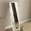 Dmora Specchio Mivera 50x160h cm Bianco Forma Rettangolare Tipologia a Terra, Colore Struttura Trasparente