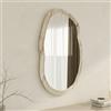 Dmora Specchio Mivion 52x86h cm Bianco Marmo Forma Ovale Tipologia a Parete, Colore Struttura Trasparente