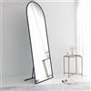 Dmora Specchio Nenele 65x180h cm Nero Opaco Forma Rettangolare Tipologia a Terra, Colore Struttura Trasparente