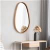 Dmora Specchio Nerere 45x70h cm Marrone Rovere Forma Ovale Tipologia a Parete, Colore Struttura Trasparente