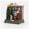 Santa Express Decorazione natalizia animata di Babbo Natale al caminetto