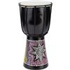 A-Star Tamburo africano Djembe colorato dipinto a 6 pollici - Autentico fatto a mano, corda sintonizzata, testa in pelle naturale - 30 cm di altezza, 15 cm di diametro