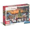 Clementoni - Puzzle 1000 Pezzi Classic Christmas Collection Camino | Per Adulti e Ragazzi, Illustrazione Camino Albero di Natale e Cuccioli, Idea Regalo, Made in Italy, 50x70 cm, 37127