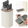 Qoosea Ceppo Coltelli da Cucina Vuoto, Qoosea 4 in 1 Ceppo Portacoltelli con Cote e Slot Porta, Universal Staccabile Portacoltelli da Cucina per una Facile Pulizia Salvaspazio
