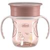 Chicco Perfect Cup Primo Bicchiere per Bambini 200 ml, 1 Tazza Biberon 12+ Mesi per Imparare a Bere, con Membrana in Silicone a 360° e Manici Rimovibili, senza BPA, Rosa