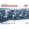 ICM: Wehrmacht 3-axle Trucks (Henschel 33D1, Krupp L3H163, LG3000) in 1:35 [3313