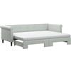 vidaXL Letto da giorno allungabile con materassi grigio chiaro 80x200 cm in velluto