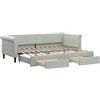 vidaXL Letto da giorno allungabile con cassetti grigio chiaro 80x200 cm in velluto