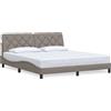 vidaXL Struttura letto senza materasso Taupe 180x200 cm tessuto
