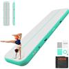 VEVOR Tappetino gonfiabile per ginnastica VEVOR, 400x100x20 cm, Airtrack per allenamento, competizioni e yoga, con superficie antiscivolo, pompa d'aria elettrica da 600W, kit di riparazione, ugelli e borsa, colore verde menta
