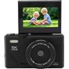 Tbest Fotocamera Digitale 5k 75MP HD 18X Digital Zoom AutoFocus Mirrorless Camera da 3 Pollici Fotografia di Viaggio Sullo Schermo (BLACK)