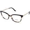 Prada PR 07WV 3981O1 | Occhiali da Vista Graduati | Prova Online | Plastica | Cat Eye, Ovali / Ellittici | Marrone, Havana | Adrialenti