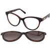 Love Moschino MOL051/CS 086/HA | Occhiali da Vista con Clip da Sole | Plastica | Cat Eye, Ovali / Ellittici | Marrone, Havana | Adrialenti