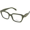 Prada PR 14ZV 13J1O1 | Occhiali da Vista Graduati | Unisex | Plastica | Quadrati | Verde | Adrialenti