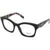 Prada PR A05V 13P1O1 | Occhiali da Vista Graduati | Prova Online | Plastica | Quadrati | Nero | Adrialenti