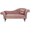 Beliani Chaise Lounge Stile Retrò Vintage Lato Destro Velluto Rosa