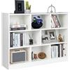 GYMAX Libreria a Cubi in Legno, Scaffale Aperto a 3 Livelli con 8 Cubi, Libreria Scaffale Espositore per Soggiorno, Camera da Letto, Cameretta, Angolo di Lettura, 122 x 32 x 93 cm (Bianco)