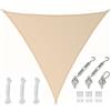 AMANKA 5x5x5 Vela Solare Triangolare Traspirante - Tenda da Sole a Triangolo con Fissaggio Inox