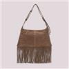 Mimì Muà Mimi Mua borsa a tracolla con frange e borchie BEIGE