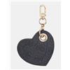 Guess Portachiavi GUESS Donna Cuore Nero Monogram Logo con Moschettone Oro - Accessori