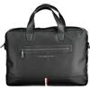 Tommy Hilfiger Borsa Business Nera Uomo - Cartella porta PC in pelle sintetica con tracolla regolabile