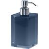 Gedy Auckland Dispenser Sapone Bagno Finitura in Resina Blu petrolio, Contenitore 210ml, Pompetta cromata in Cromall e resine termoplastiche, Dosatore Sapone bagno