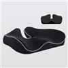 Huifoo Cuscino Sedia Ufficio,Cuscino Antidecubito Ergonomico Memory Foam | Ergonomico Cuscino Coccige,Cuscino Ergonomico per Sedia da Ufficio, Auto e Sedia a Rotelle per Alleviare il Dolore All'anca