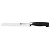 ZWILLING Four Star coltello da pane con lama seghettata, acciaio speciale inox, 20 cm, nero, Made in Germany
