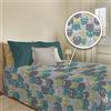 PENSIERI DELICATI Copriletto 220x280 cm, Telo Singolo 100% Cotone Pique, Ideale Come Telo Arredo, Coperta Salva Letto 1 Piazza e Mezza, Fantasia Happycat Verde, 100% Made in Italy