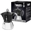 Bialetti Caffettiera Moka Induction, 6 Tazze (280 ml), Adatta a Tutti i piani cottura, Design Elegante, Nero