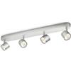 Philips Lighting Faretti Star, 4 Punti Luce Orientabili, 5W, Base Tonda, Grigio