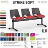 SEIPO STRIKE SOFT SE0022N Panca 3 posti struttura verniciata nera monoscocca polypropylene seduta imbottita SEIPO TESSUTO V