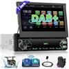 Ohradio DAB Autoradio 1 DIN 7 Wireless CarPlay Android Auto | Schermo Telescopico, Bluetooth, Radio FM, SWC, 2USB, USB-C, Retrocamera, MIC