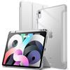 JETech Custodia per iPad Air 11 M4/M3/M2 & Air 10,9 5/4, Argento | Cover per iPad Air 11 (2026-2024) & 10,9 (2022/2020), Retro Trasparente Cristallino, Porta Pencil, Supporto Tri-Pieghevole