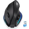 ECHTPower Upgrade Mouse Verticale Senza Fili 2.4GHz, 4800 DPI a 6 Livelli Regolabili, Porta Type-C, Scatto Silenzioso, con LED RGB, Mouse Ergonomico per Laptop, Desktop, PC, Macbook
