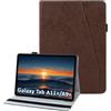 laddutoi Cover per Samsung Galaxy Tab A11 Plus 2025/A9+ 2023 11, Marrone | Custodia per SM-X230/X210 in PU Pelle, Supporto Stand, Slot per Schede, Protettiva Flip Folio Tablet Cover Case