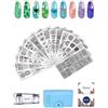Biutee Kit Stampini Unghie, 15 Piastre con Timbro | Set con 15 piastre per stamping, timbro, raschietti e custodia: motivi vari per french, fiori, lettere e nail art